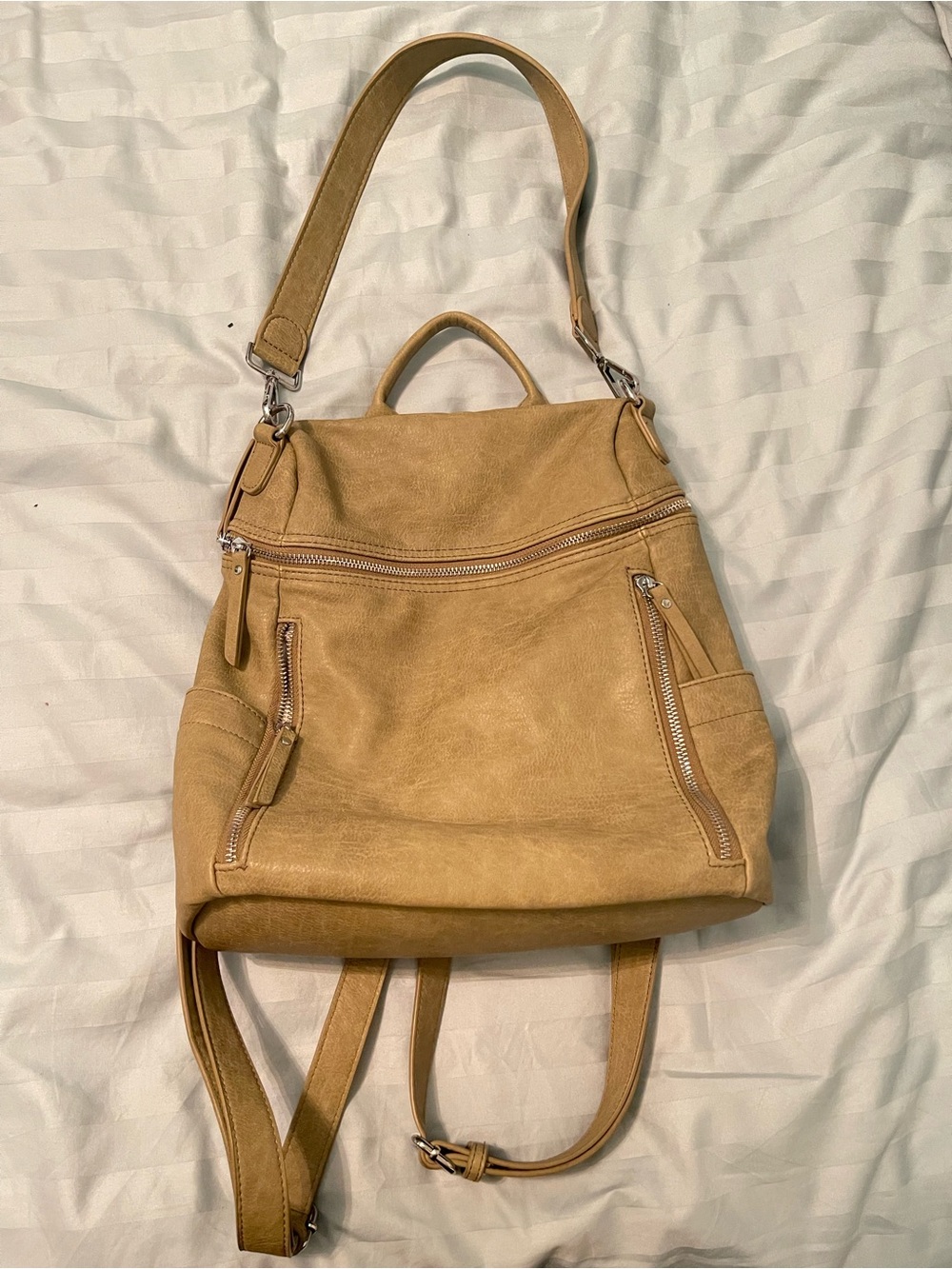 Miztique Convertible Backpack Tote in Tan